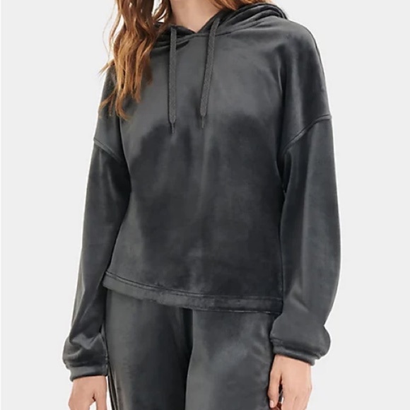 LOFT Tops - Loft Grey Velvet‎ Hoodie